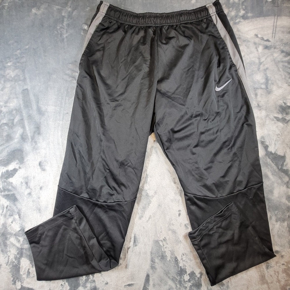 Nike Epic Training Pants Mens XXL Black Grey Stripe Athletic Joggers 800193-010
